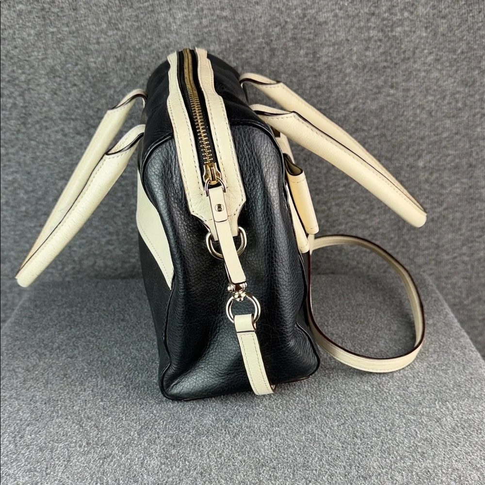 Kate Spade Kaiya Alice Black and White Leather‎ Satchel Bag